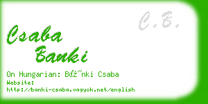 csaba banki business card